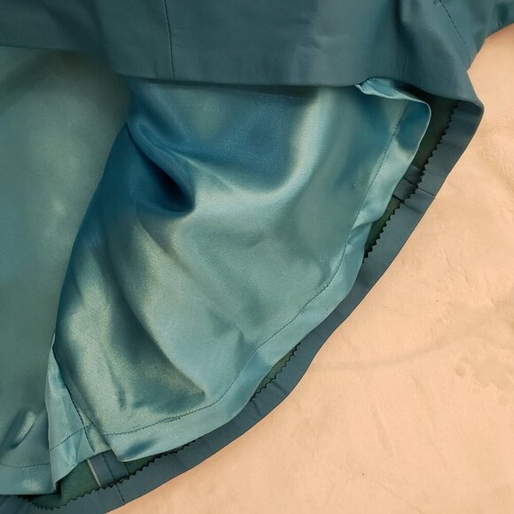 Donna Lepure NY Blue Lambskin Leather Embellished jacket/skirt size 2L Vintage - Picture 11 of 16